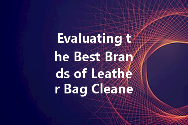 Evaluating the Best Brands of Leather Bag Cleaners: A Comprehensive Guide