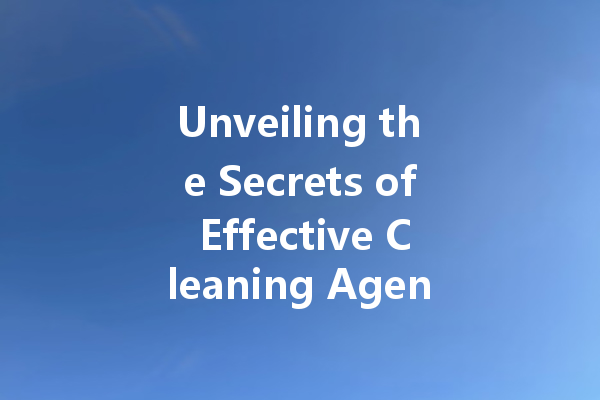 Unveiling the Secrets of Effective Cleaning Agents: Your Ultimate Guide to Household Solutions