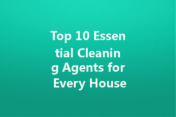 Top 10 Essential Cleaning Agents for Every Household: From Kitchen to Car Care