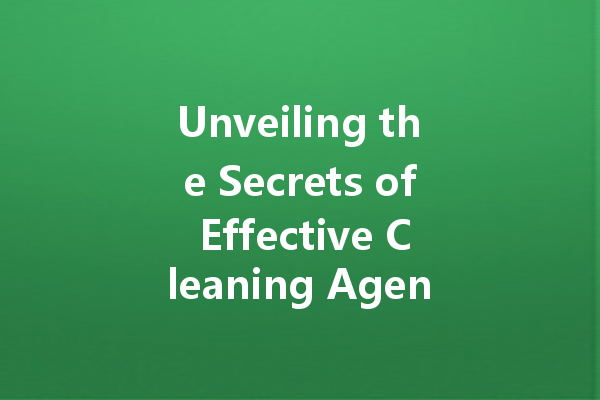 Unveiling the Secrets of Effective Cleaning Agents for a Spotless Home