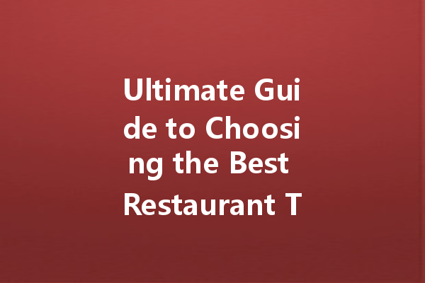 Ultimate Guide to Choosing the Best Restaurant Table and Chair Cleaner
