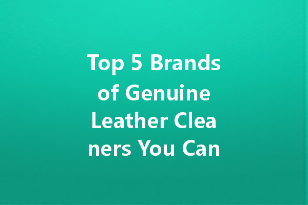 Top 5 Brands of Genuine Leather Cleaners You Can Trust for Optimal Care