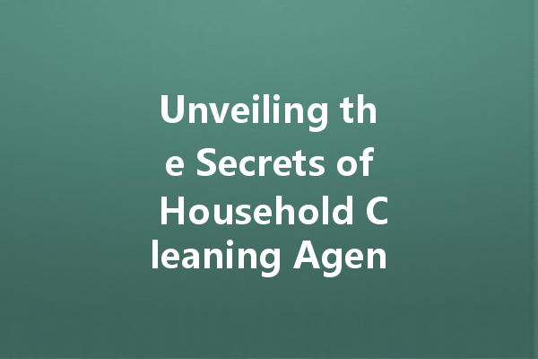 Unveiling the Secrets of Household Cleaning Agents: Essential Tips and Tricks for Every Home