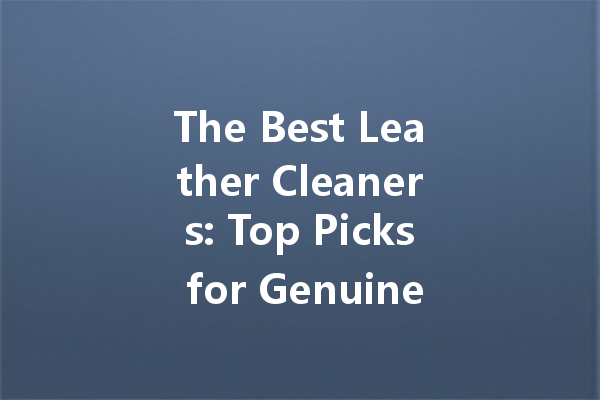 The Best Leather Cleaners: Top Picks for Genuine Leather Care