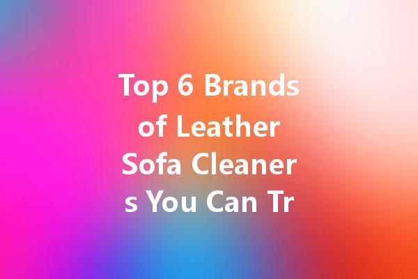 Top 6 Brands of Leather Sofa Cleaners You Can Trust