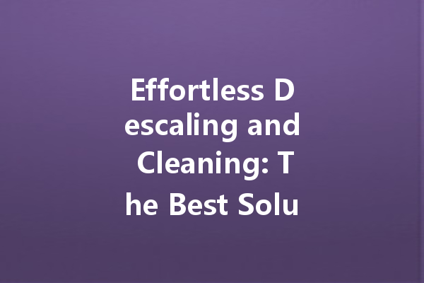 Effortless Descaling and Cleaning: The Best Solutions for a Sparkling Home