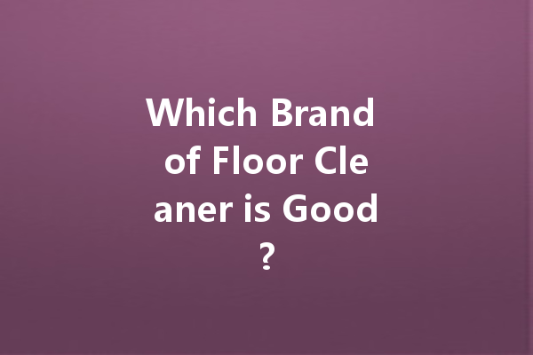 Which Brand of Floor Cleaner is Good?