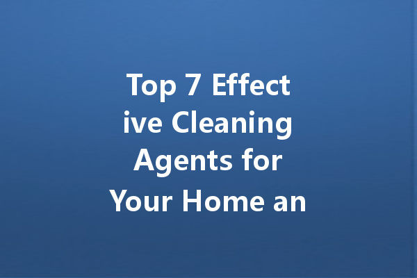 Top 7 Effective Cleaning Agents for Your Home and Garage