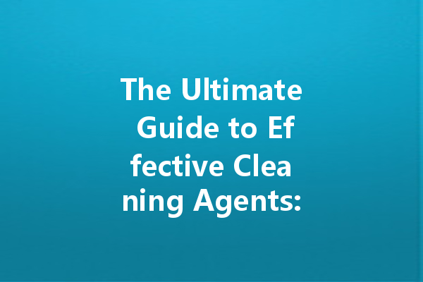 The Ultimate Guide to Effective Cleaning Agents: From Kitchen to Car Care