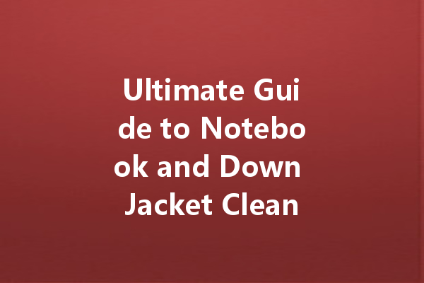 Ultimate Guide to Notebook and Down Jacket Cleaning: Explore Top Cleaners like Universal Foam and Green Water Solutions