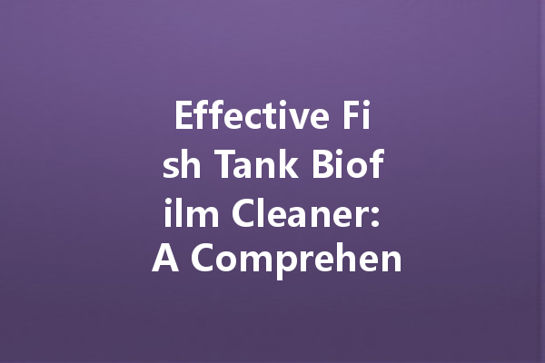 Effective Fish Tank Biofilm Cleaner: A Comprehensive Guide to Keeping Your Aquarium Sparkling Clean