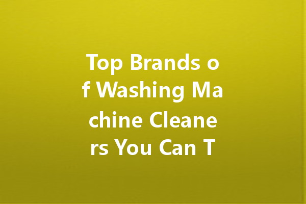 Top Brands of Washing Machine Cleaners You Can Trust