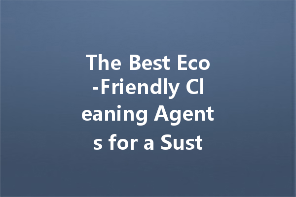 The Best Eco-Friendly Cleaning Agents for a Sustainable Home