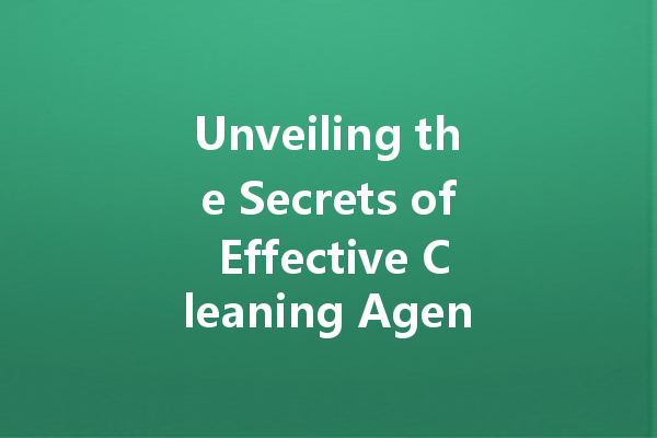 Unveiling the Secrets of Effective Cleaning Agents: Your Guide to a Spotless Home