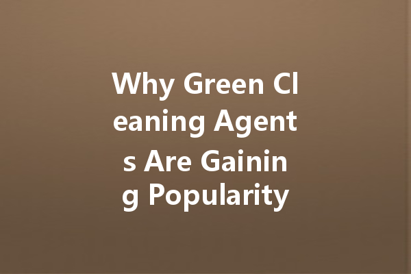 Why Green Cleaning Agents Are Gaining Popularity in 2024