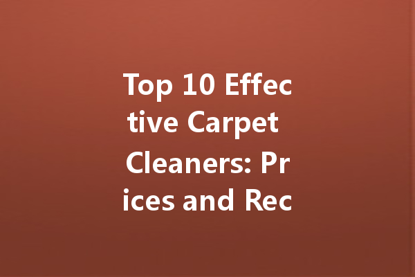 Top 10 Effective Carpet Cleaners: Prices and Recommendations for Sparkling Clean Rugs