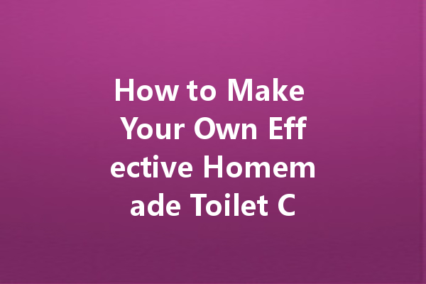 How to Make Your Own Effective Homemade Toilet Cleaner